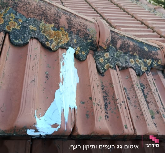 תיקון גג רעפים עם חומר איטום לבן